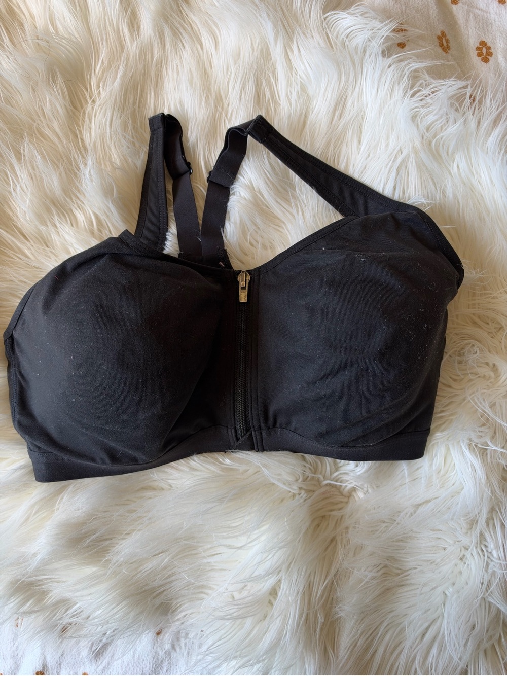 Victoria Sport Black Front-Zip Sports Bra - Women Intimates & Sleepwear